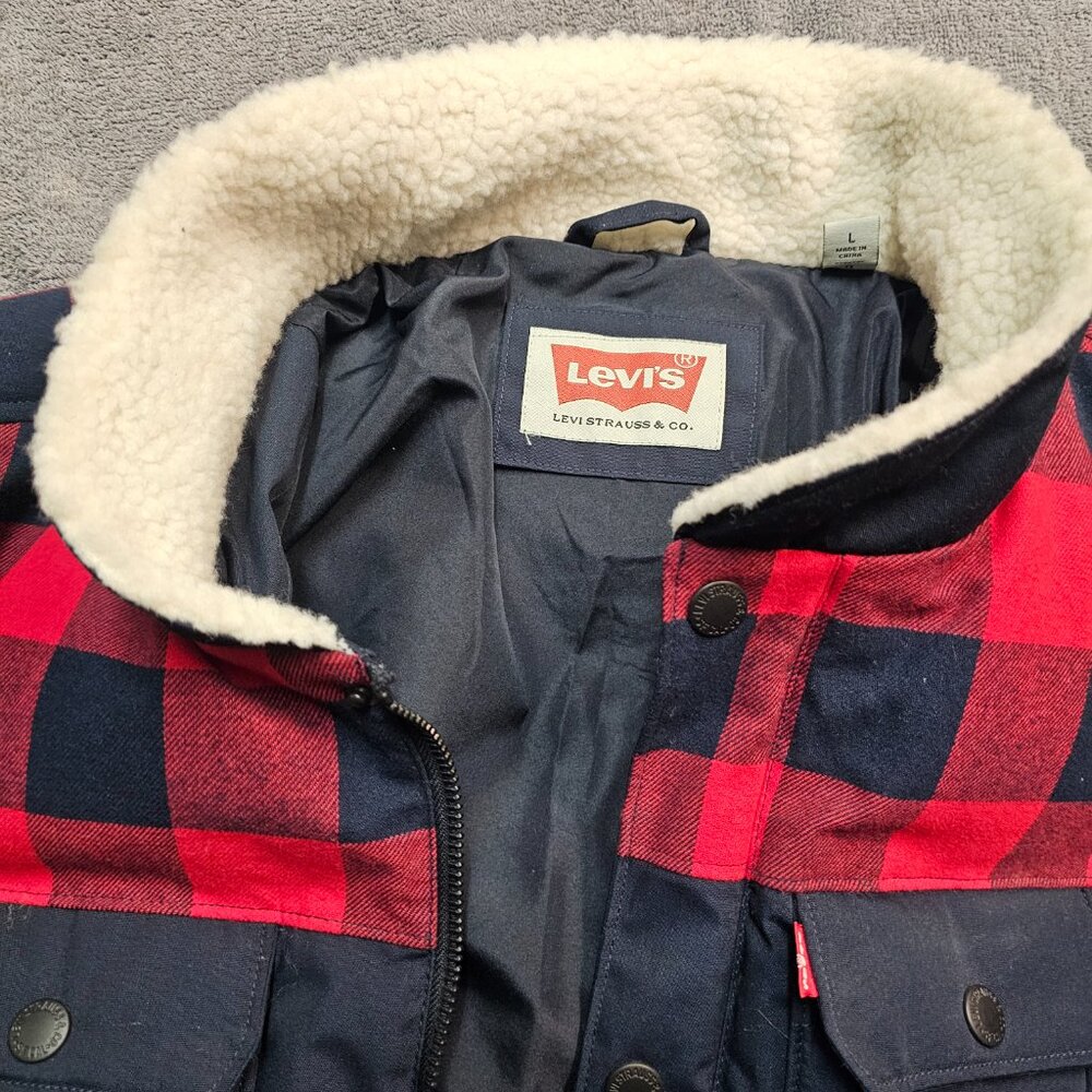 Levis Men's Size L Lined Woodsman Jacket Front Zip & Snap-Never Worn - Picture 3 of 12